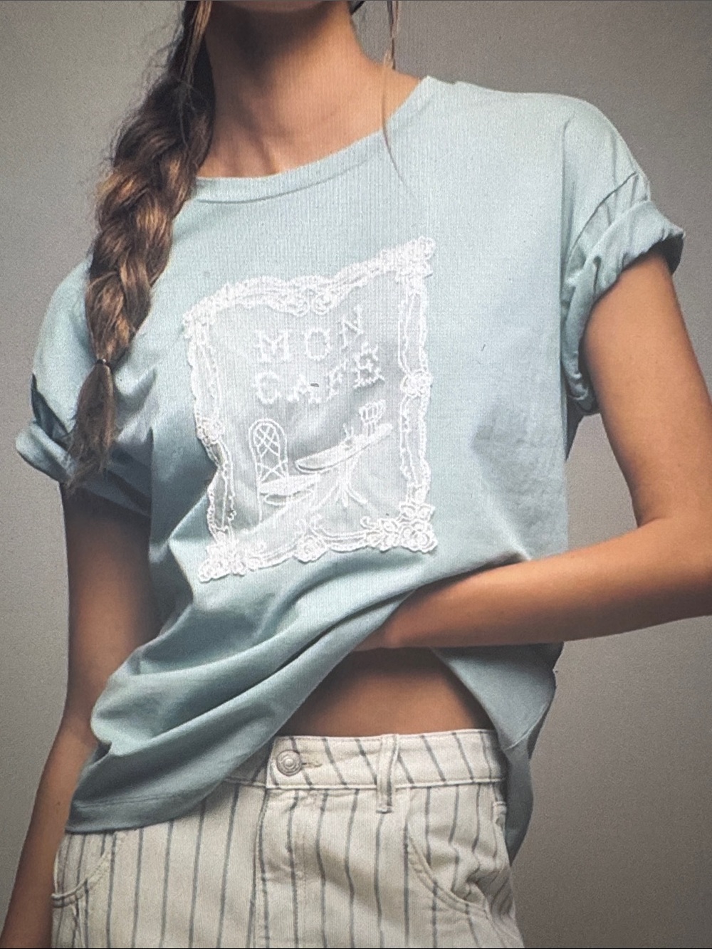 By Anthropologie Cotton Cafe Short Sleeve Tee